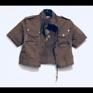 Olive Color Denim Jacket